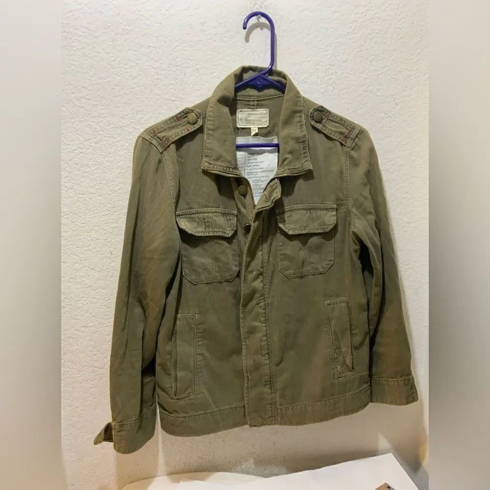 Current Elliott The Batallion Jacket army repair Green Distressed sz 2